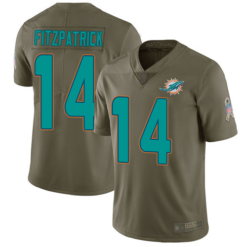 Nike Miami Dolphins #14 Ryan Fitzpatrick Olive Men Stitched NFL Limited 2017 Salute to Service Jersey
